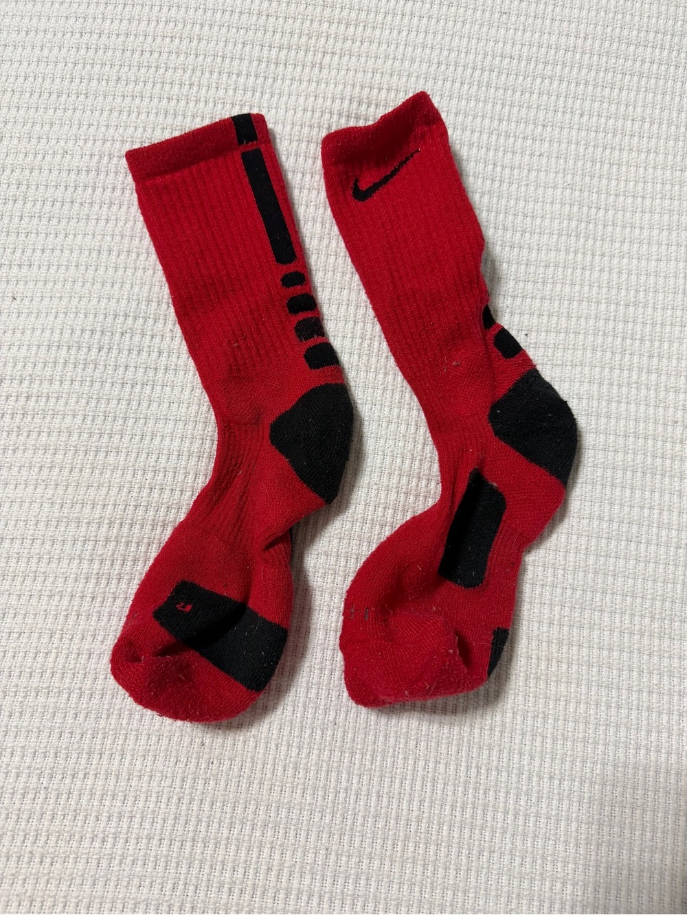 Nike Red Crew Athletic Socks with Black Accents - Men